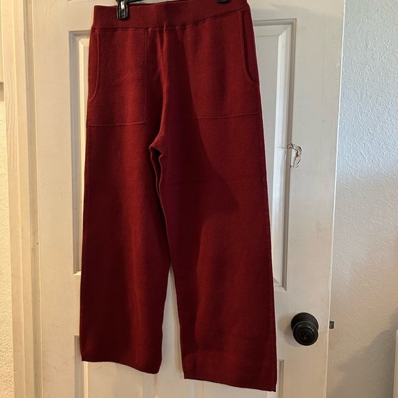 J. Crew Pants - J. Crew Wide-Leg Knit Pants in Deep Red